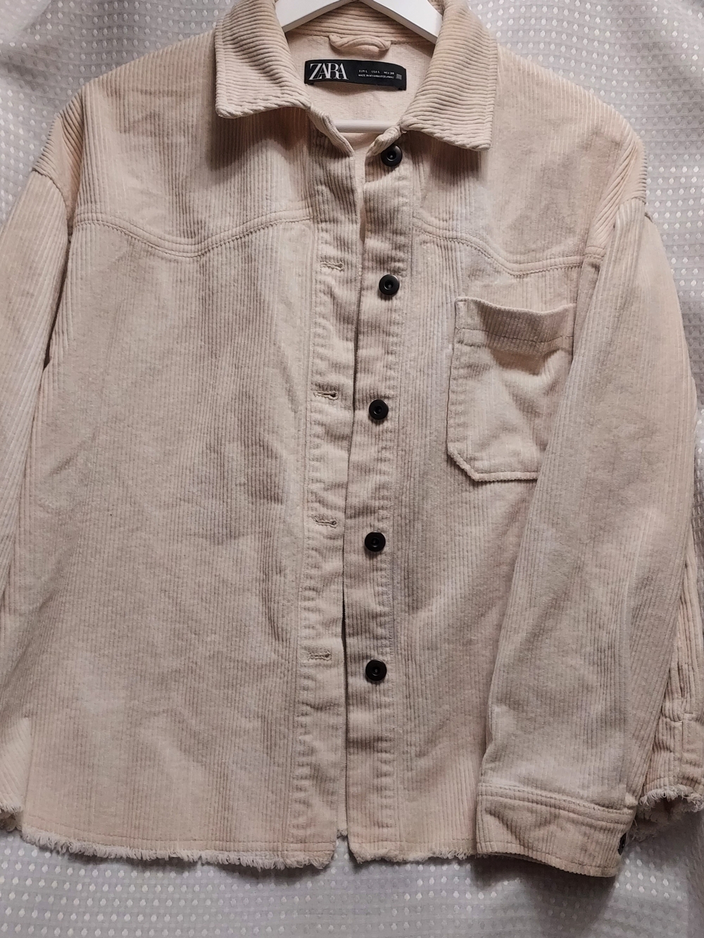 Zara Cream Corduroy Button-Up Jacket